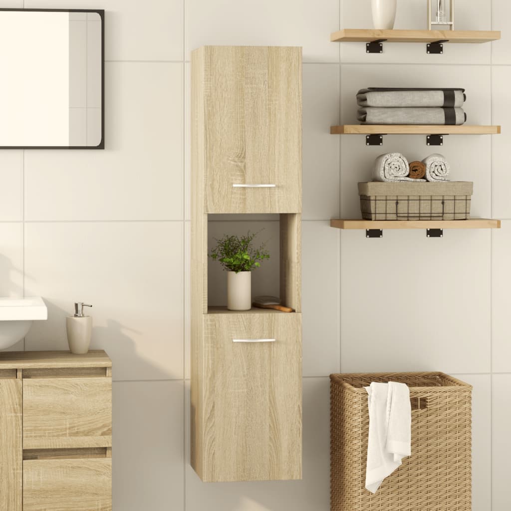 Bathroom Cabinet Sonoma Oak 30x30x130 cm Engineered Wood - Bargainia.com - 8721102808661 - 849635