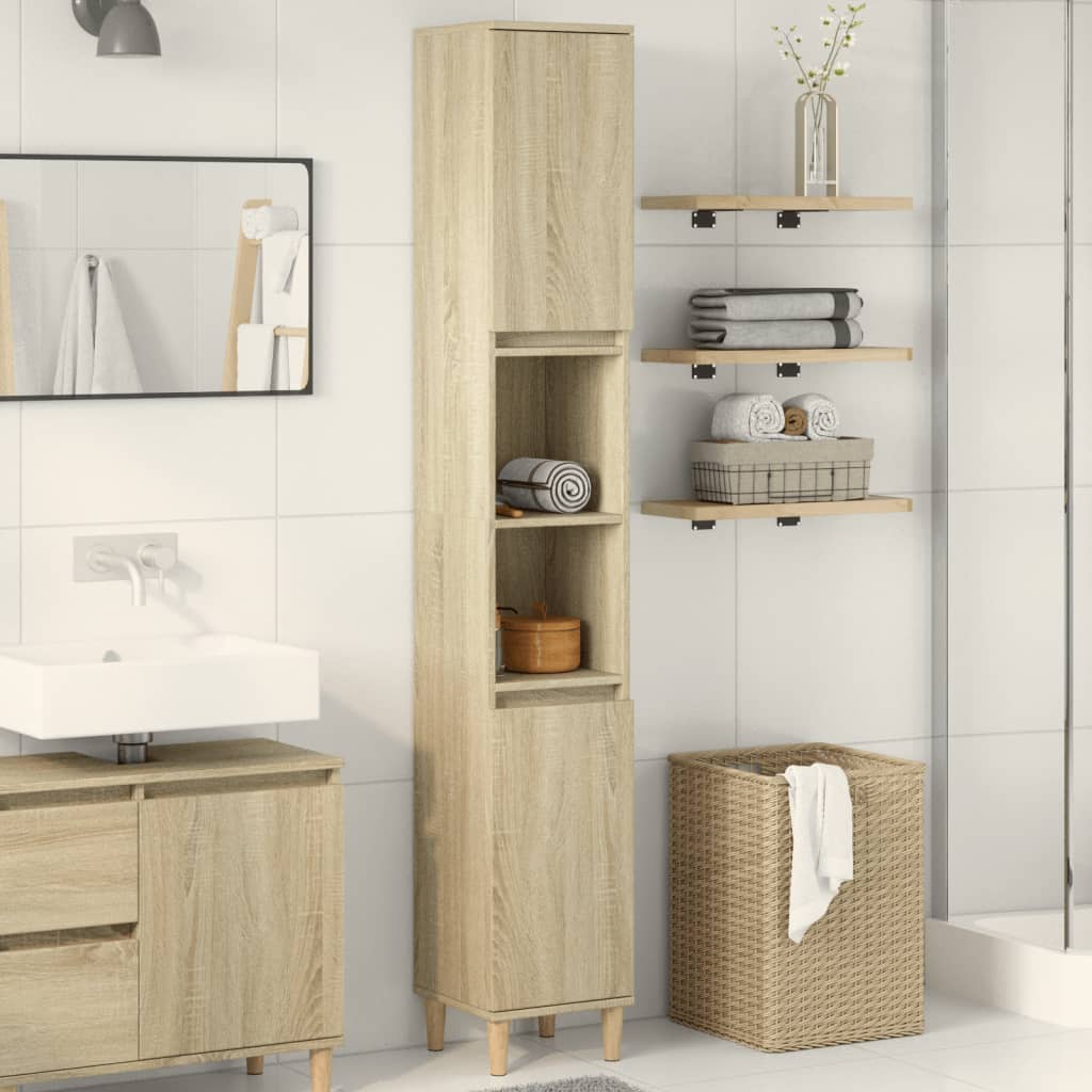 Bathroom Cabinet Sonoma Oak 30x30x190 cm Engineered Wood - Bargainia.com - 8721102823343 - 849657