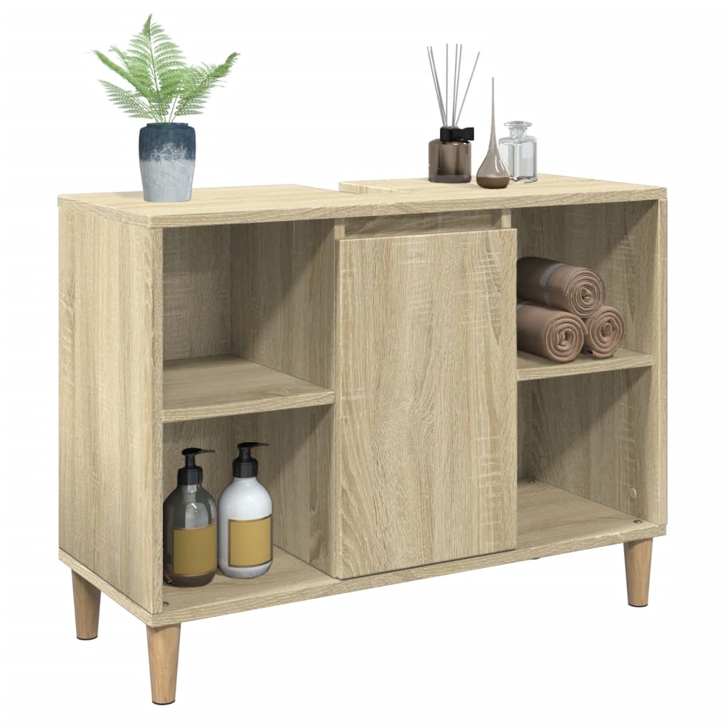 Bathroom Cabinet Sonoma Oak 80x33x60 cm Engineered Wood - Bargainia.com - 8721158443809 - 857131