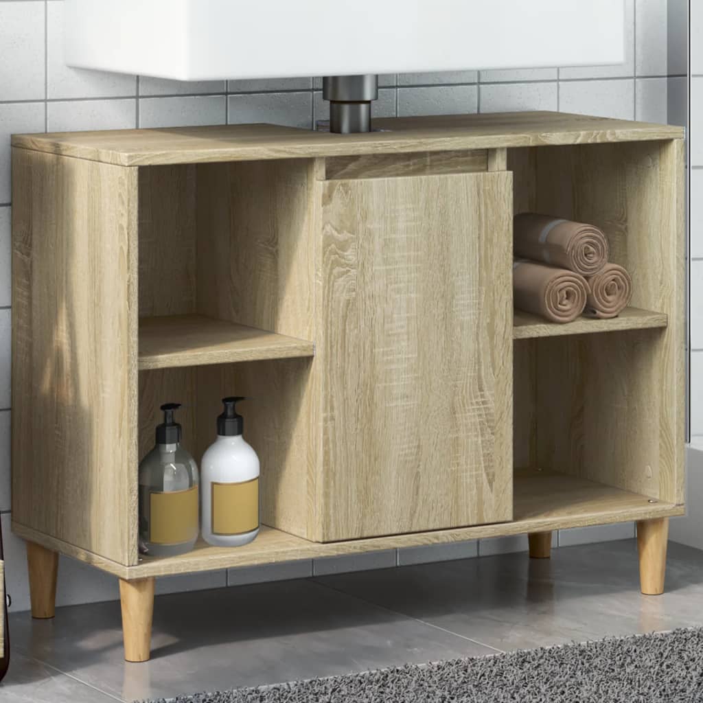 Bathroom Cabinet Sonoma Oak 80x33x60 cm Engineered Wood - Bargainia.com - 8721158443809 - 857131
