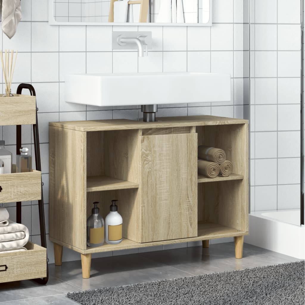 Bathroom Cabinet Sonoma Oak 80x33x60 cm Engineered Wood - Bargainia.com - 8721158443809 - 857131