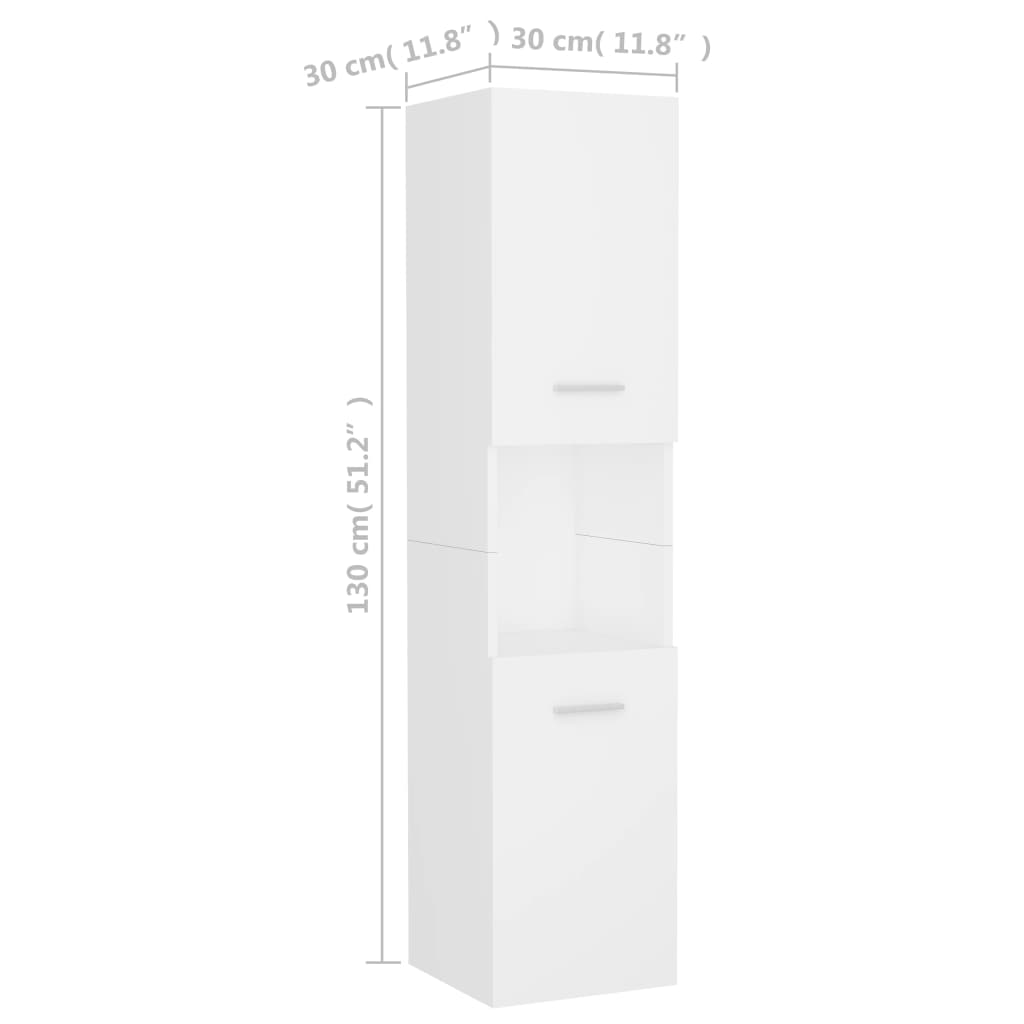 Bathroom Cabinet White 30x30x130 cm Engineered Wood - Bargainia.com - 8720286221822 - 804997