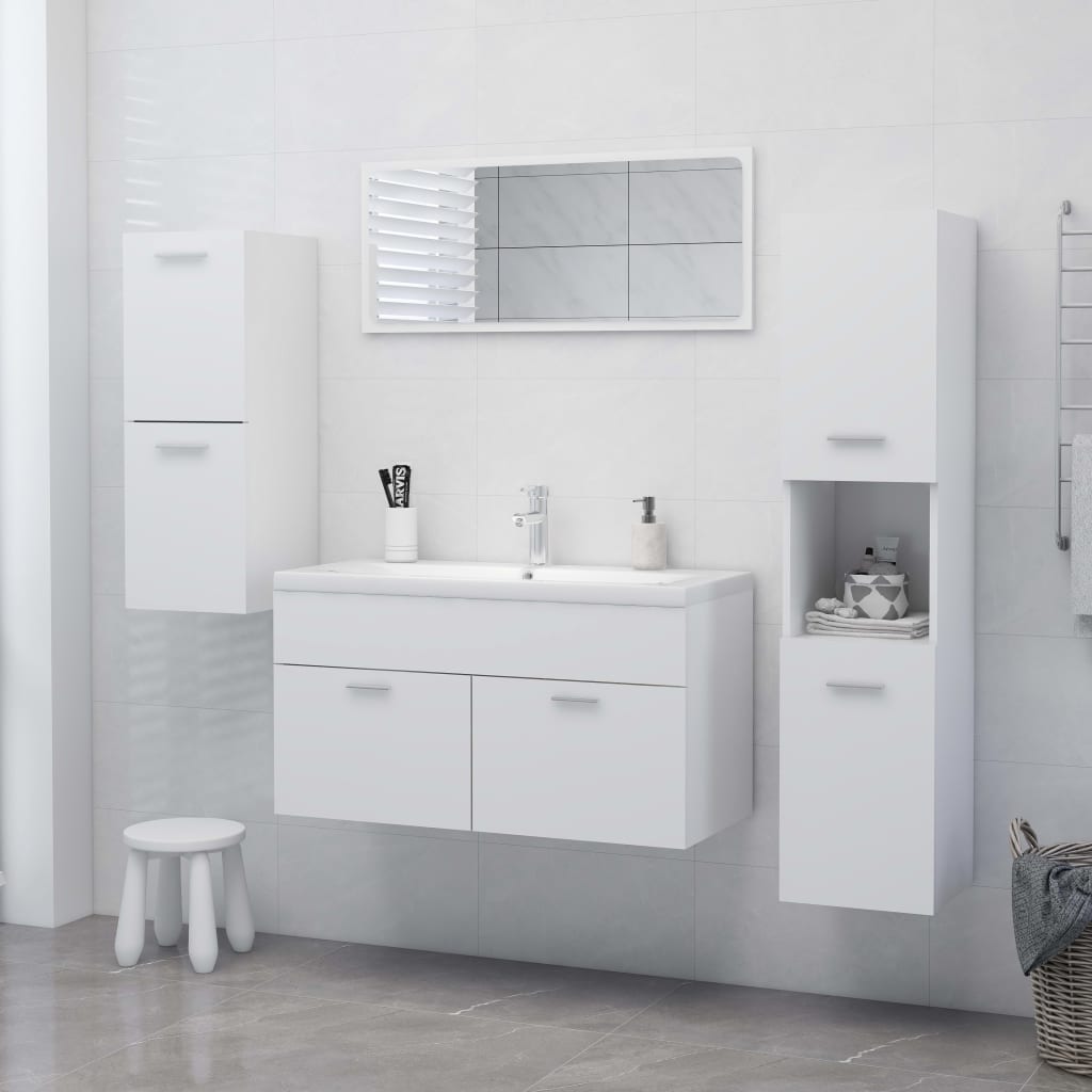 Bathroom Cabinet White 30x30x130 cm Engineered Wood - Bargainia.com - 8720286221822 - 804997