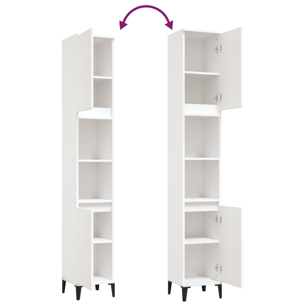 Bathroom Cabinet White 30x30x190 cm Engineered Wood - Bargainia.com - 8720845738228 - 819796