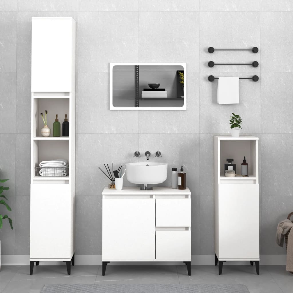 Bathroom Cabinet White 30x30x190 cm Engineered Wood - Bargainia.com - 8720845738228 - 819796
