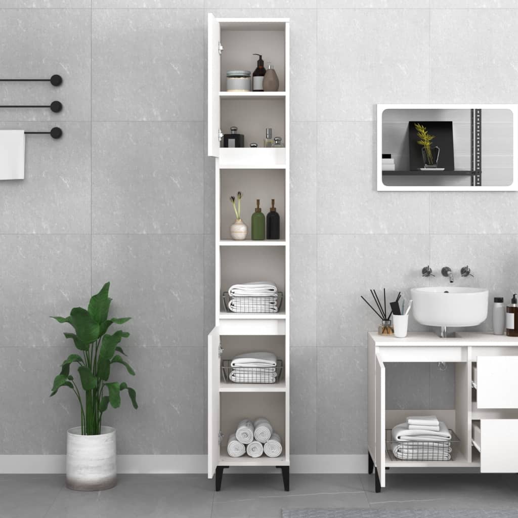 Bathroom Cabinet White 30x30x190 cm Engineered Wood - Bargainia.com - 8720845738228 - 819796