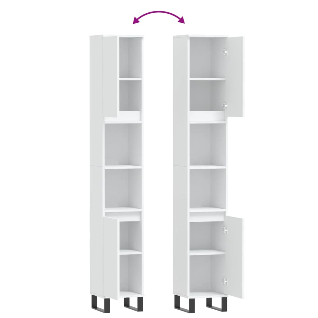 Bathroom Cabinet White 30x30x190 cm Engineered Wood - Bargainia.com - 8720845875510 - 831540