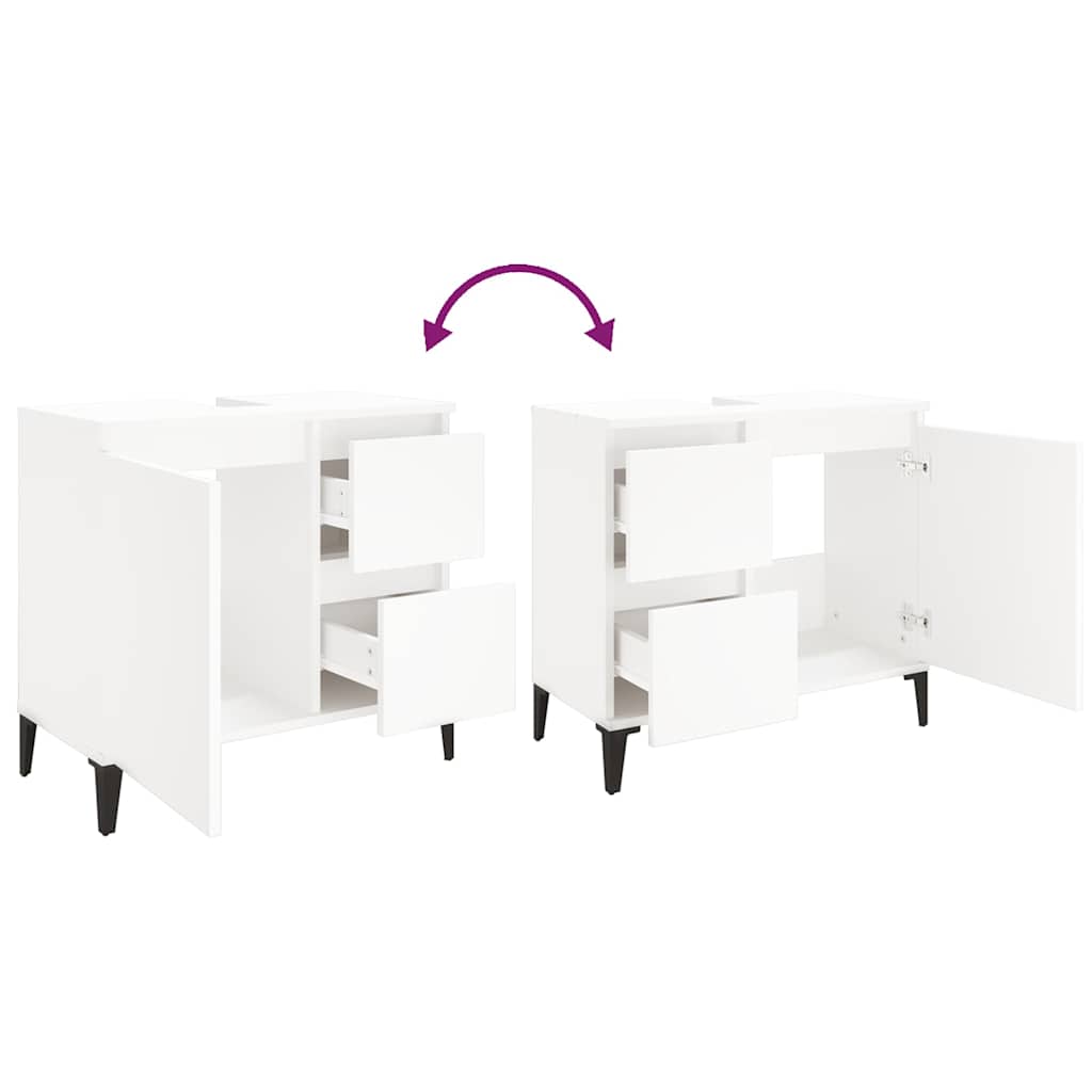 Bathroom Cabinet White 65x33x60 cm Engineered Wood - Bargainia.com - 8720845738549 - 819828