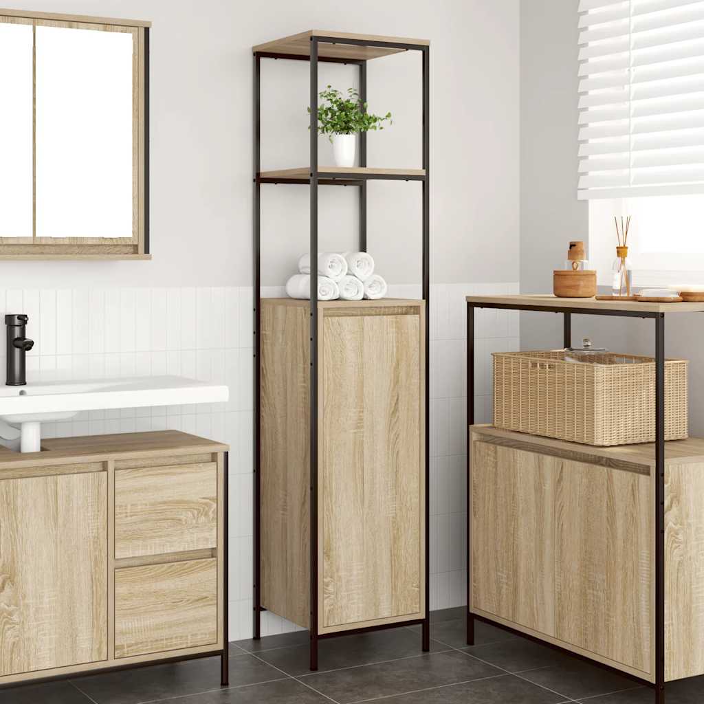 Bathroom Cabinet with Shelves Sonoma Oak 36x35x165 cm - Bargainia.com - 8721158708274 - 861908