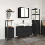 Bathroom Furniture Set 3 pcs Black oak 90 x 34.5 x 60 cm - Bargainia.com - 