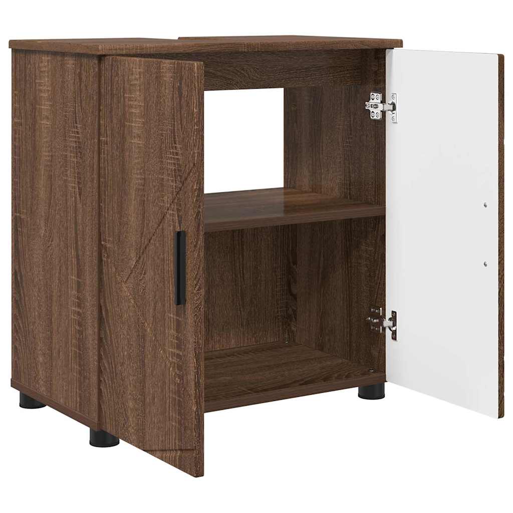 Bathroom Furniture Set 3 pcs Brown oak 61 x 35 x 64 cm - Bargainia.com - 