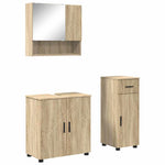 Bathroom Furniture Set 3 pcs Sonoma oak 61 x 35 x 64 cm - Bargainia.com - 