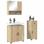 Bathroom Furniture Set 3 pcs Sonoma oak 61 x 35 x 64 cm - Bargainia.com - 