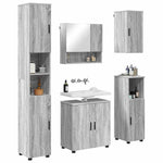 Bathroom Furniture Set 5 pcs Grey sonoma 61 x 35 x 64 cm - Bargainia.com - 