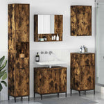 Bathroom Furniture Set Smoked Oak Engineered wood, Metal - Bargainia.com - 