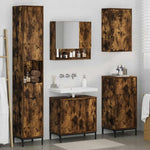 Bathroom Furniture Set Smoked Oak Engineered wood, Metal - Bargainia.com - 