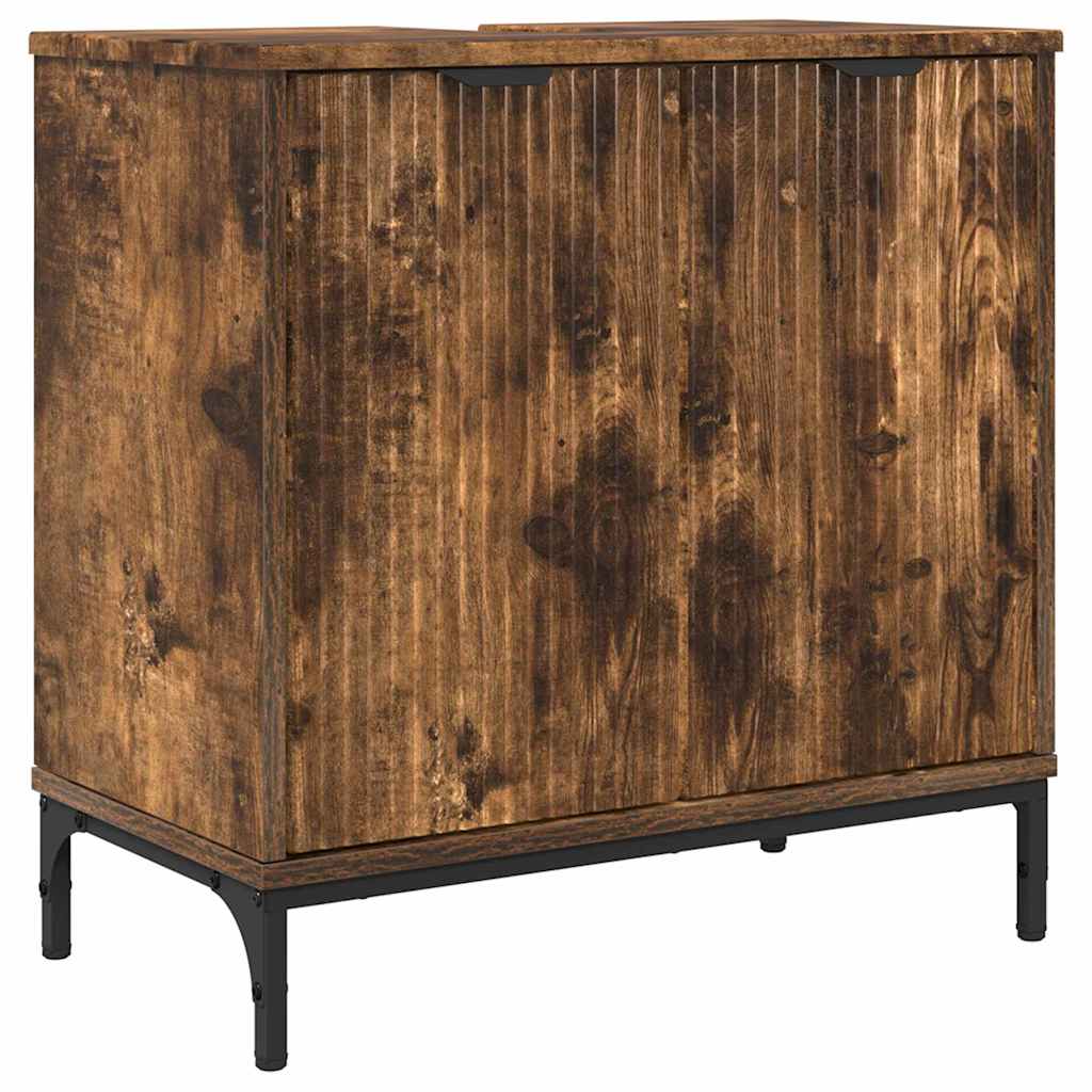 Bathroom Furniture Set Smoked Oak Engineered wood, Metal - Bargainia.com - 