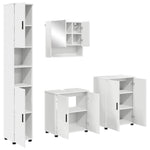 Bathroom Furniture Set Wall - mounted 4 pcs White 61 x 35 x 64 cm - Bargainia.com - 