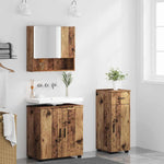 Bathroom Furniture Set with Door 3 pcs Old wood 61 x 35 x 64 cm - Bargainia.com - 
