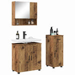 Bathroom Furniture Set with Door 3 pcs Old wood 61 x 35 x 64 cm - Bargainia.com - 