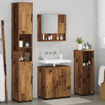 Bathroom Furniture Set with Door 4 pcs Old wood 61 x 35 x 64 cm - Bargainia.com - 