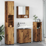 Bathroom Furniture Set with Door 4 pcs Old wood 61 x 35 x 64 cm - Bargainia.com - 