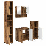 Bathroom Furniture Set with Door 4 pcs Old wood 61 x 35 x 64 cm - Bargainia.com - 