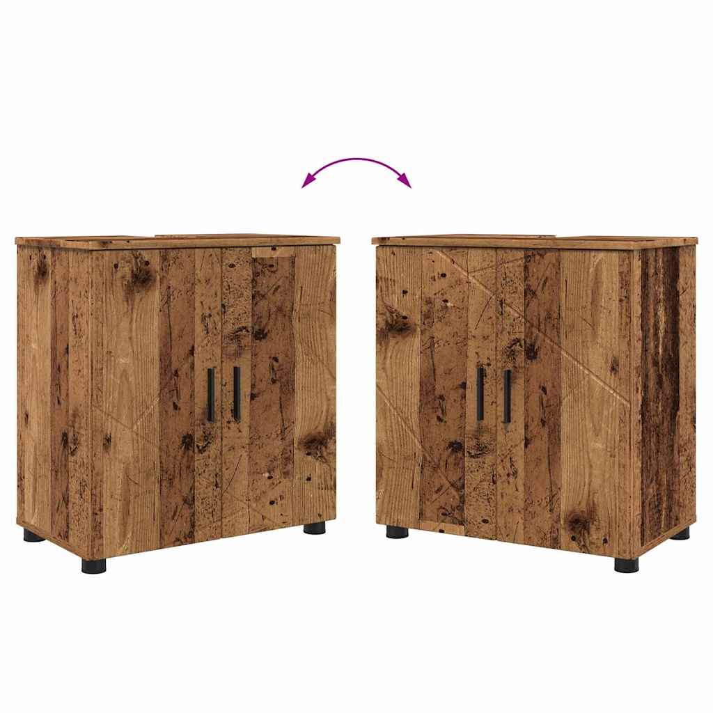 Bathroom Furniture Set with Door 4 pcs Old wood 61 x 35 x 64 cm - Bargainia.com - 