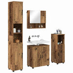 Bathroom Furniture Set with Door 4 pcs Old wood 61 x 35 x 64 cm - Bargainia.com - 