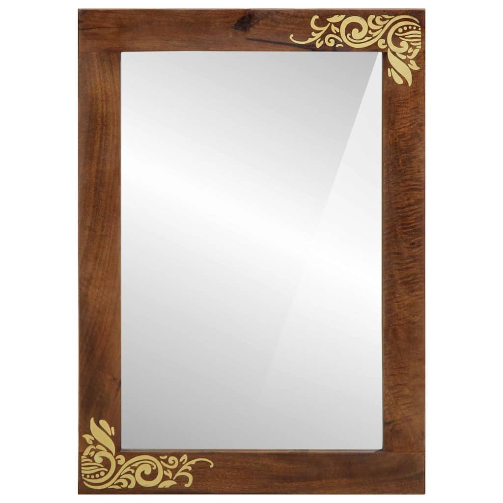 Bathroom Mirror Brown 50 x 70 x 3 cm Solid Mango wood and Glass - Bargainia.com - 8721158497666 - 4018767