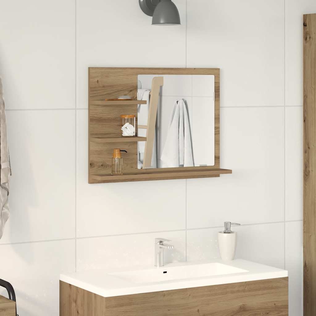 Bathroom Mirror Cabinet Artisan Oak 60x10.5x45 cm - Bargainia.com - 8721158437303 - 856256