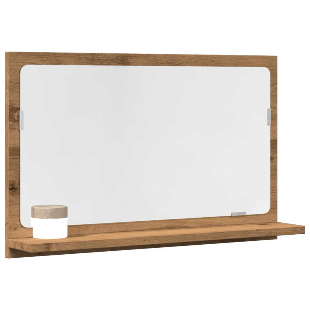 Bathroom Mirror Cabinet Artisan Oak 60x11x37 cm Engineered Wood - Bargainia.com - 