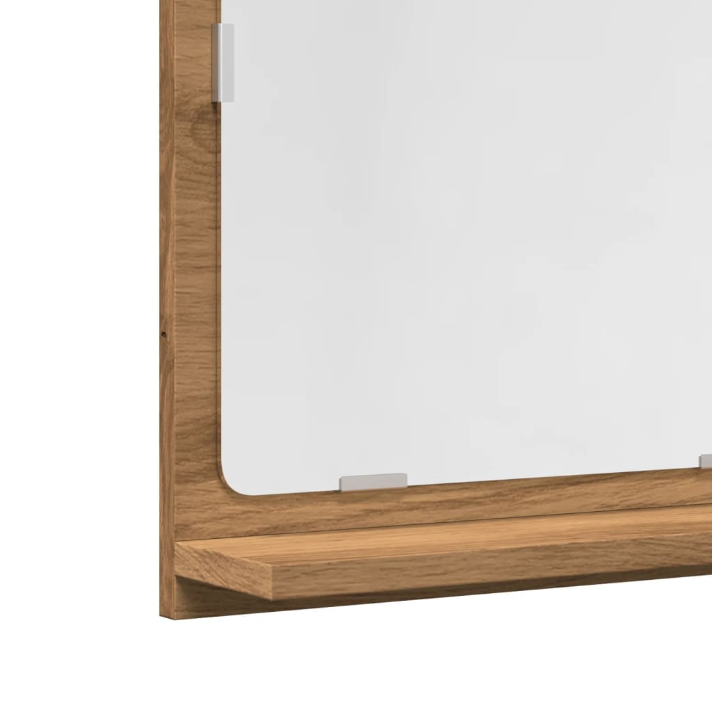 Bathroom Mirror Cabinet Artisan Oak 60x11x37 cm Engineered Wood - Bargainia.com - 
