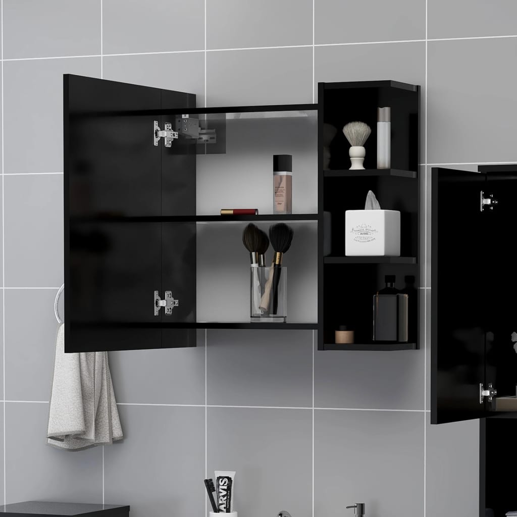 Bathroom Mirror Cabinet Black 62.5x20.5x64 cm Engineered Wood - Bargainia.com - 8720286212226 - 803309