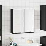 Bathroom Mirror Cabinet Black 64x20x67 cm Engineered Wood - Bargainia.com - 