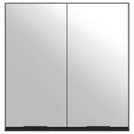 Bathroom Mirror Cabinet Black 64x20x67 cm Engineered Wood - Bargainia.com - 