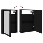 Bathroom Mirror Cabinet Black Oak 42x12x60 cm Engineered Wood - Bargainia.com - 