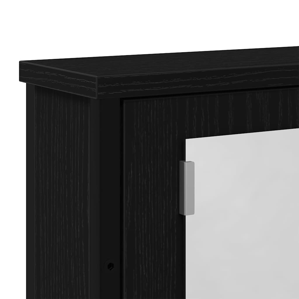 Bathroom Mirror Cabinet Black Oak 42x12x60 cm Engineered Wood - Bargainia.com - 
