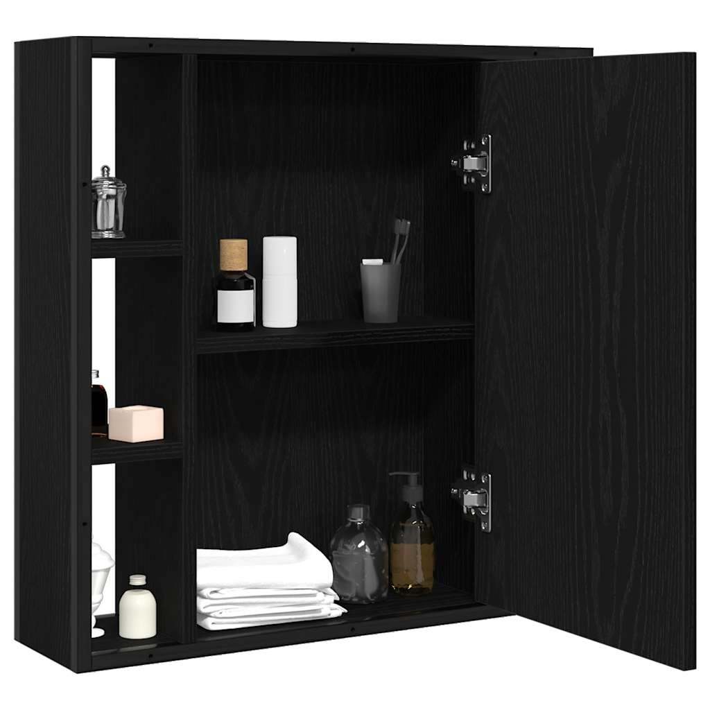 Bathroom Mirror Cabinet Black Oak 60x16x60 cm Engineered Wood - Bargainia.com - 8721158725530 - 862228