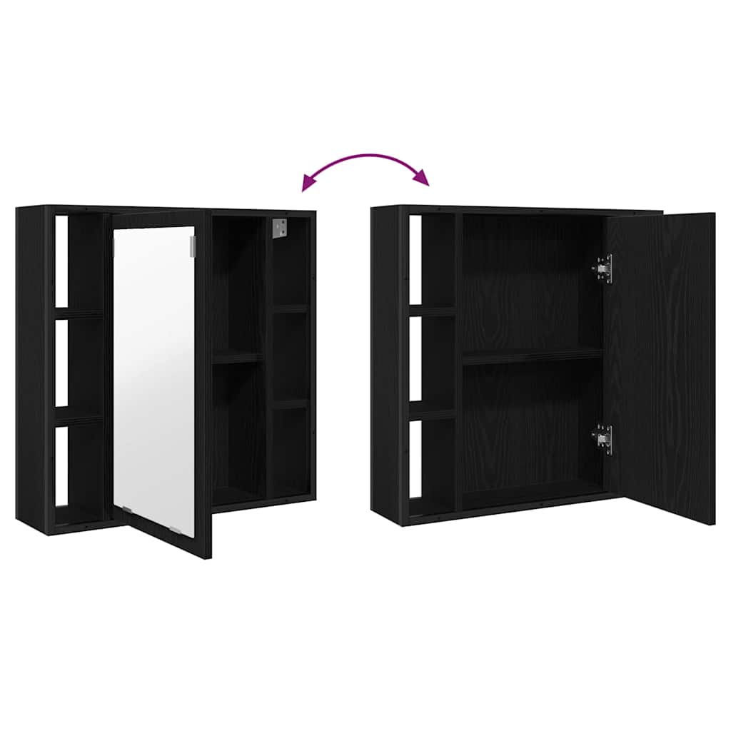 Bathroom Mirror Cabinet Black Oak 60x16x60 cm Engineered Wood - Bargainia.com - 8721158725530 - 862228