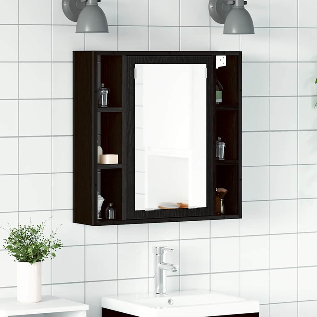 Bathroom Mirror Cabinet Black Oak 60x16x60 cm Engineered Wood - Bargainia.com - 8721158725530 - 862228
