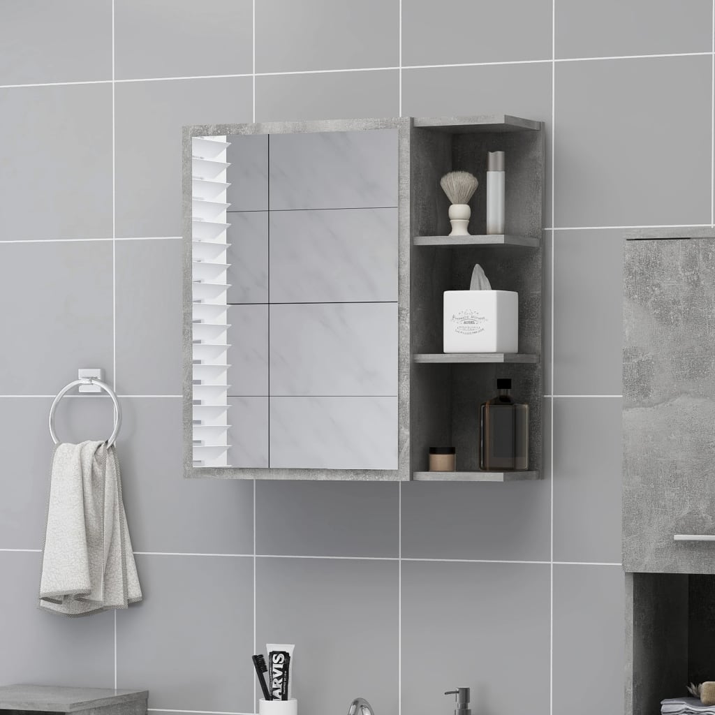 Bathroom Mirror Cabinet Concrete Grey 62.5x20.5x64 cm Engineered Wood - Bargainia.com - 8720286212257 - 803312