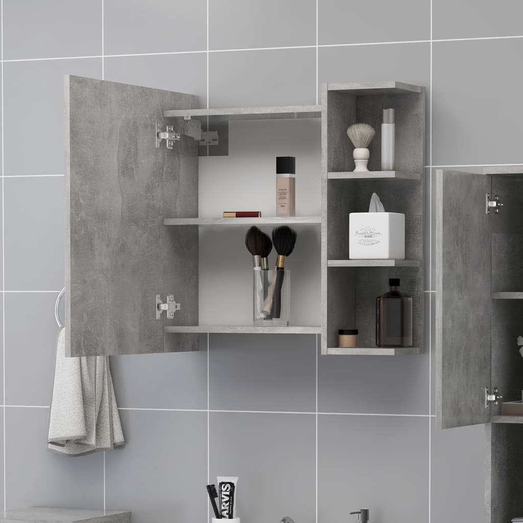Bathroom Mirror Cabinet Concrete Grey 62.5x20.5x64 cm Engineered Wood - Bargainia.com - 8720286212257 - 803312