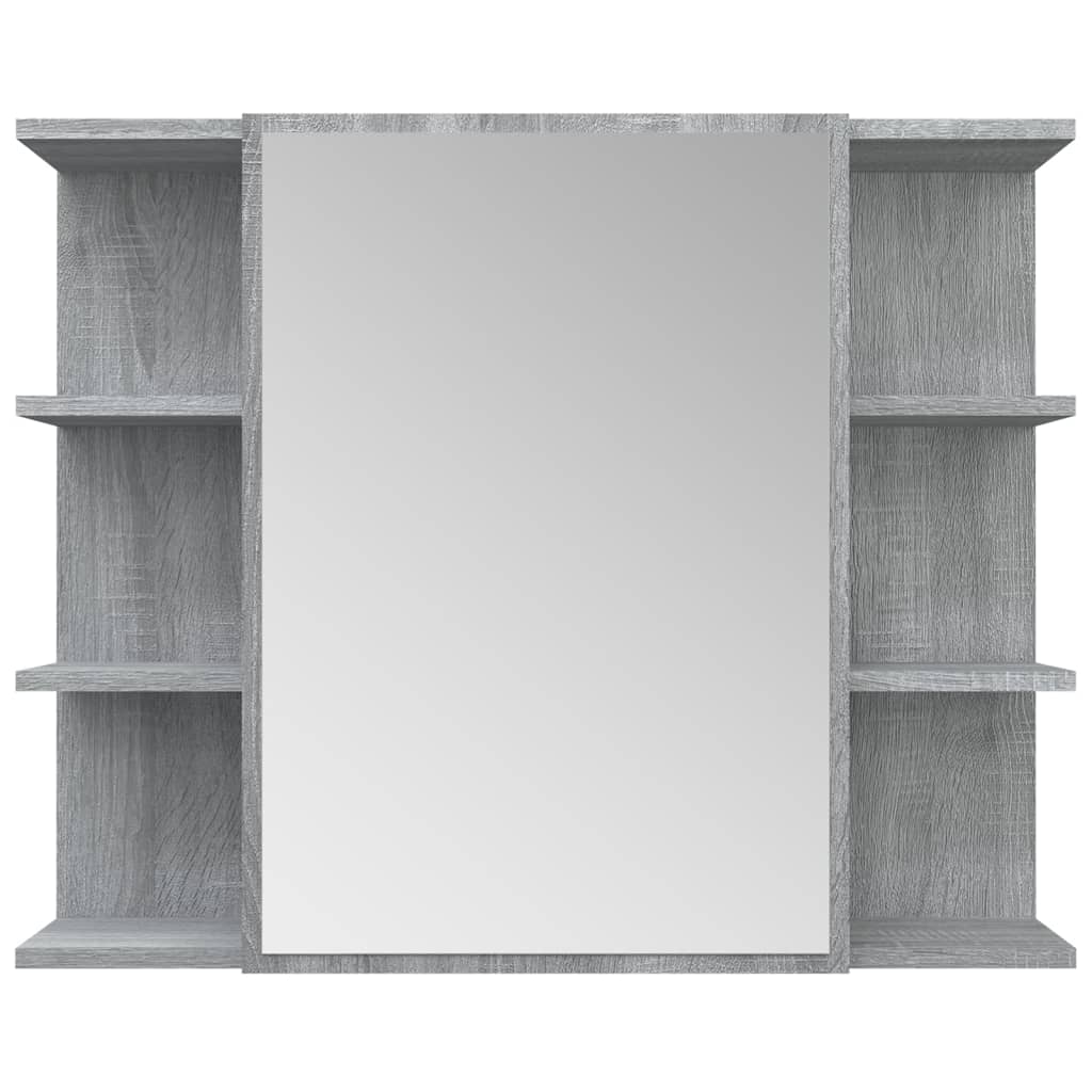 Bathroom Mirror Cabinet Grey Sonoma 80x20.5x64cm Engineered Wood - Bargainia.com - 