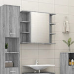 Bathroom Mirror Cabinet Grey Sonoma 80x20.5x64cm Engineered Wood - Bargainia.com - 