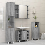 Bathroom Mirror Cabinet Grey Sonoma 80x20.5x64cm Engineered Wood - Bargainia.com - 