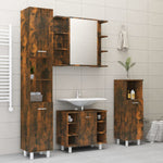Bathroom Mirror Cabinet Smoked Oak 80x20.5x64 cm Engineered Wood - Bargainia.com - 