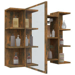 Bathroom Mirror Cabinet Smoked Oak 80x20.5x64 cm Engineered Wood - Bargainia.com - 