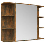 Bathroom Mirror Cabinet Smoked Oak 80x20.5x64 cm Engineered Wood - Bargainia.com - 
