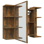 Bathroom Mirror Cabinet Smoked Oak 80x20.5x64 cm Engineered Wood - Bargainia.com - 